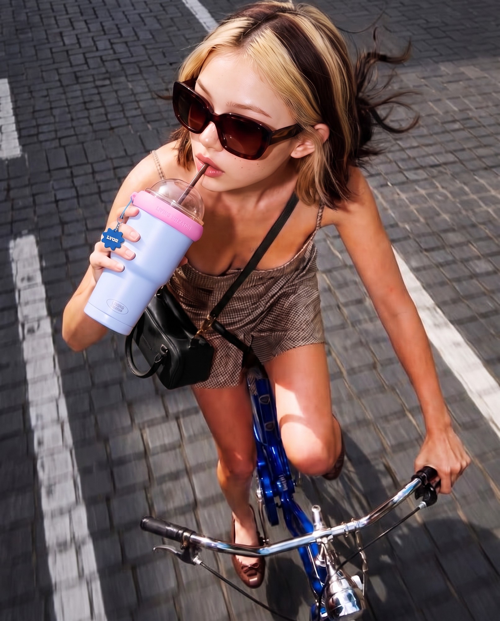 自転車でラベンダーのKEEPER TUM
