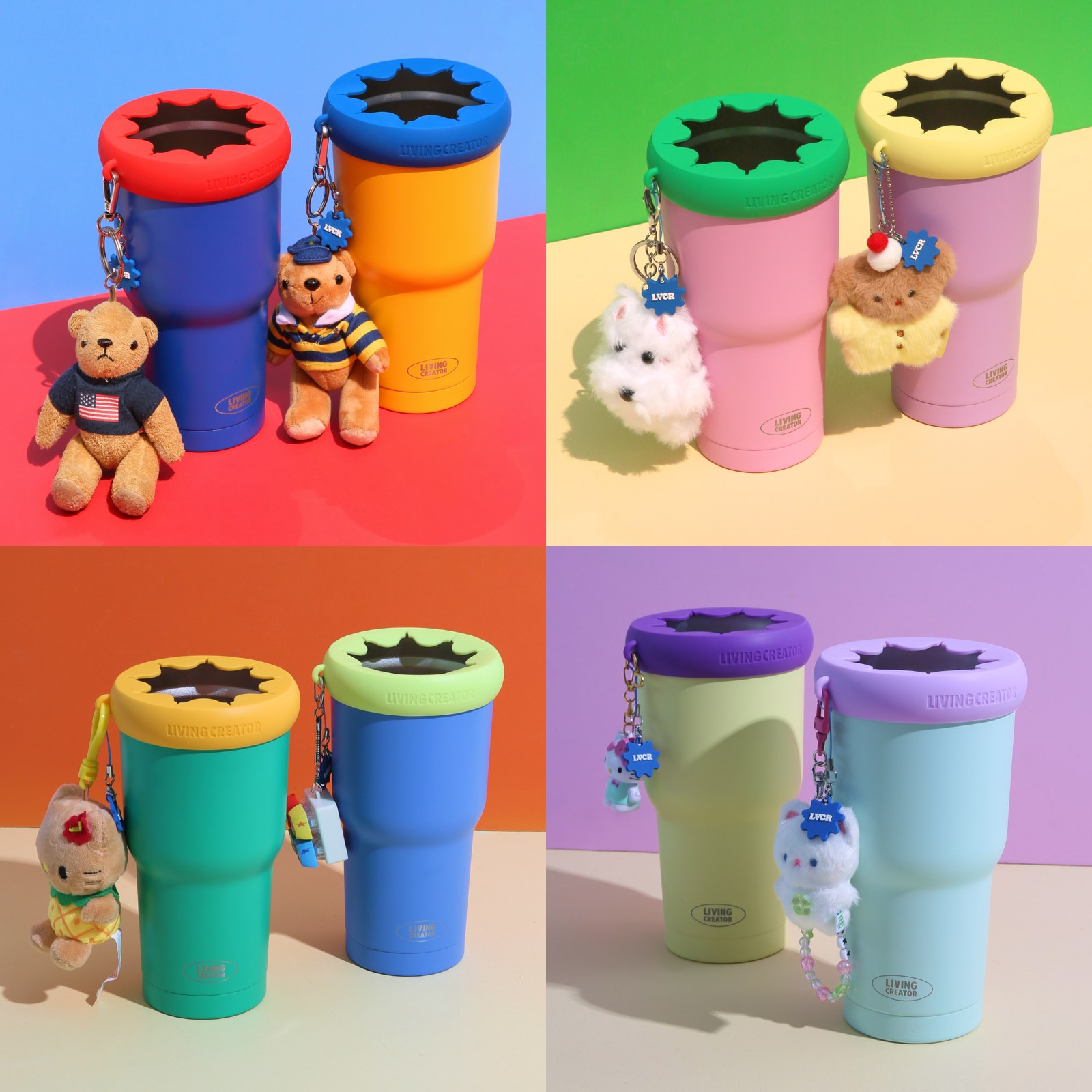 KEEPER TUM cup holders in four color pairs