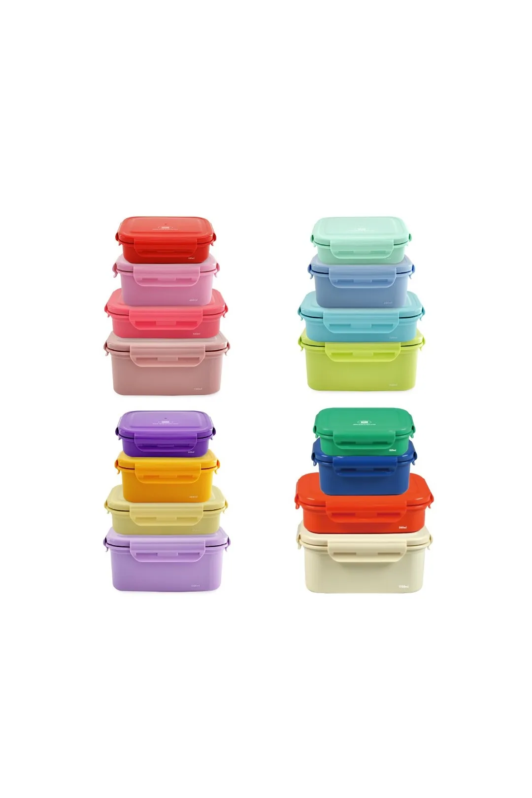 KEEPER TEN stainless lunchboxes stacked in every color