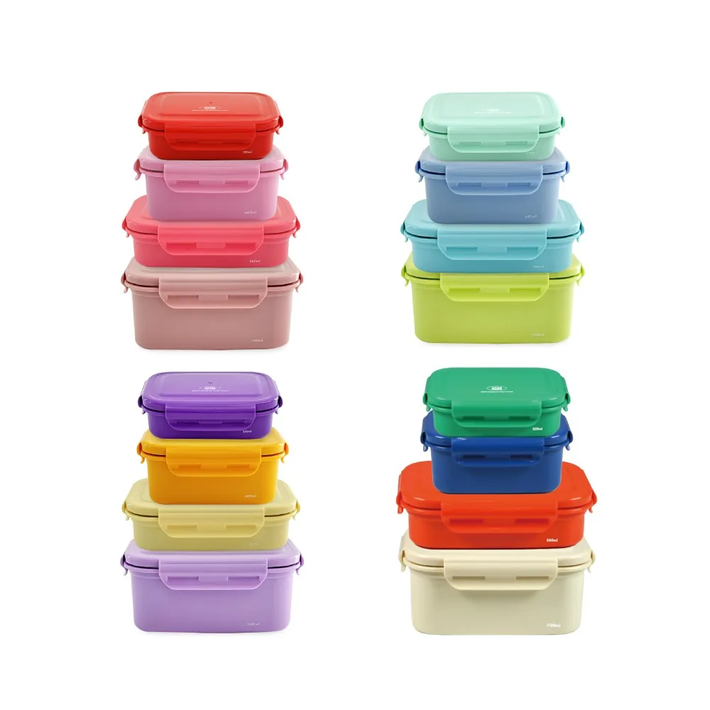 KEEPER TEN stainless lunchboxes stacked in every color